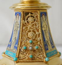 Solid silver gilt antique French Gothic Chalice.